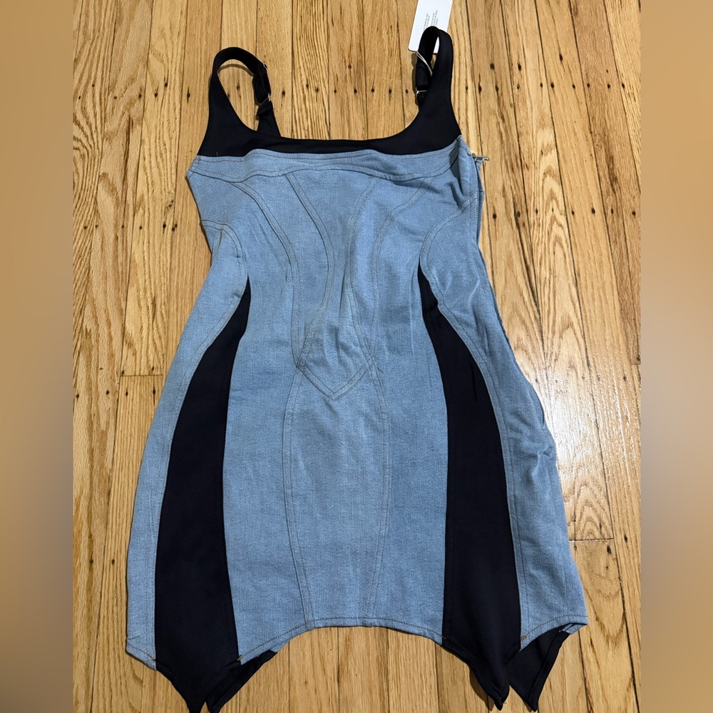 Stylish Denim and Black Dress